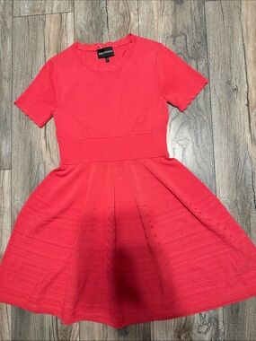 Emporio Armani Coral Knit Fit-and-Flare Dress